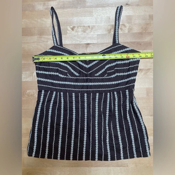 LOFT Women’s Cami Tank Brown Embroidered Sweetheart Size 12 Empire Waist EUC - Picture 11 of 15